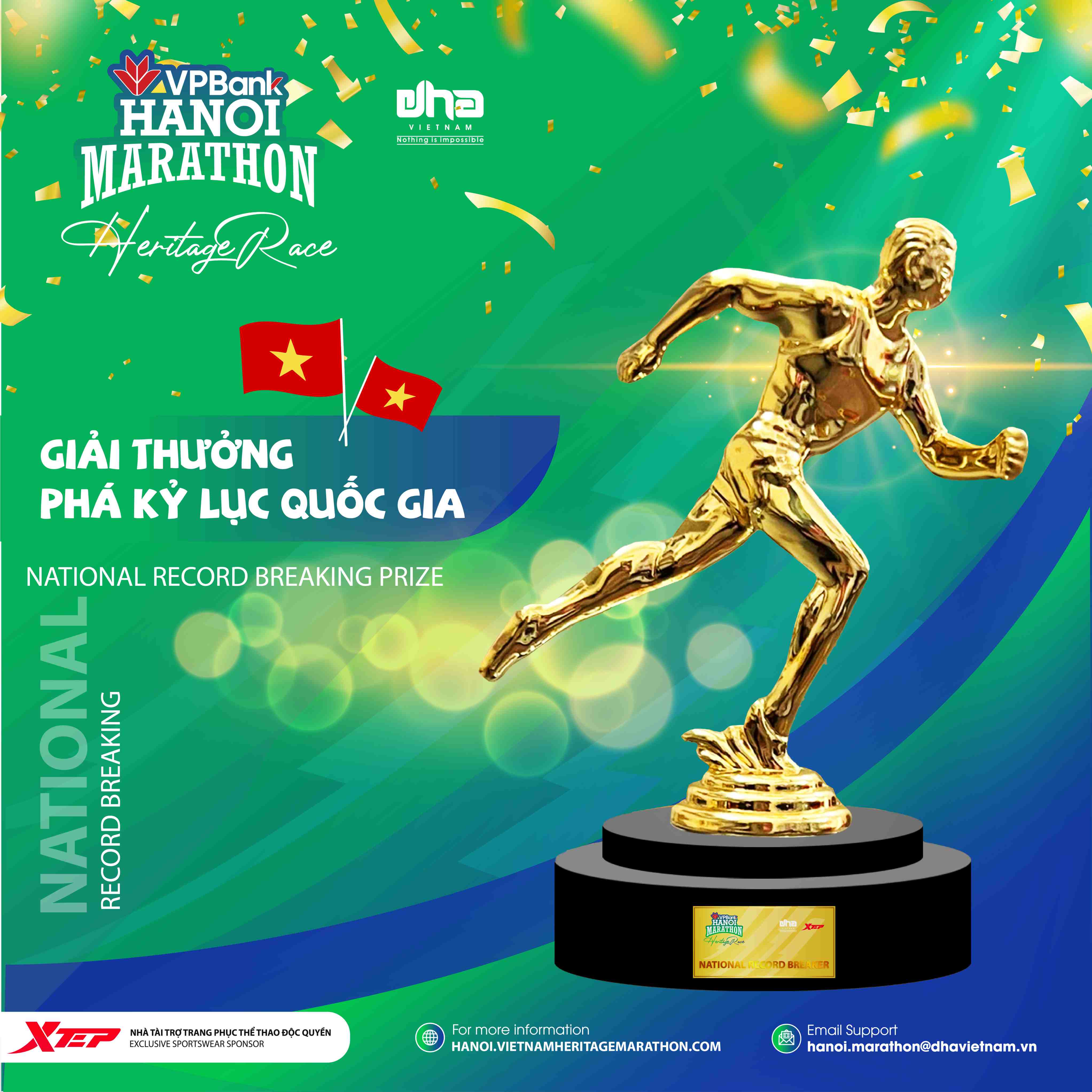 VPBank Hanoi Marathon 2022: National Record Breaking Prize And 'Golden Running Step' Cup